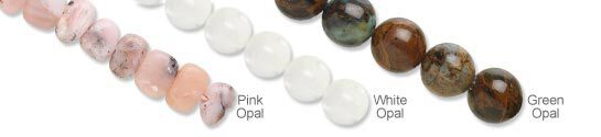 Pink, White and Green Opal Gemstone Beads